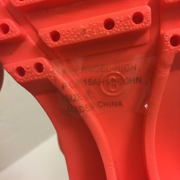 Kalli Coral Chunky Jelly Heels Size 8 - Picture 6 of 8